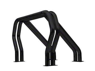 Go Rhino Double Bar/Double Kicker Bed Bar; Black (04-14 F-150 Styleside)