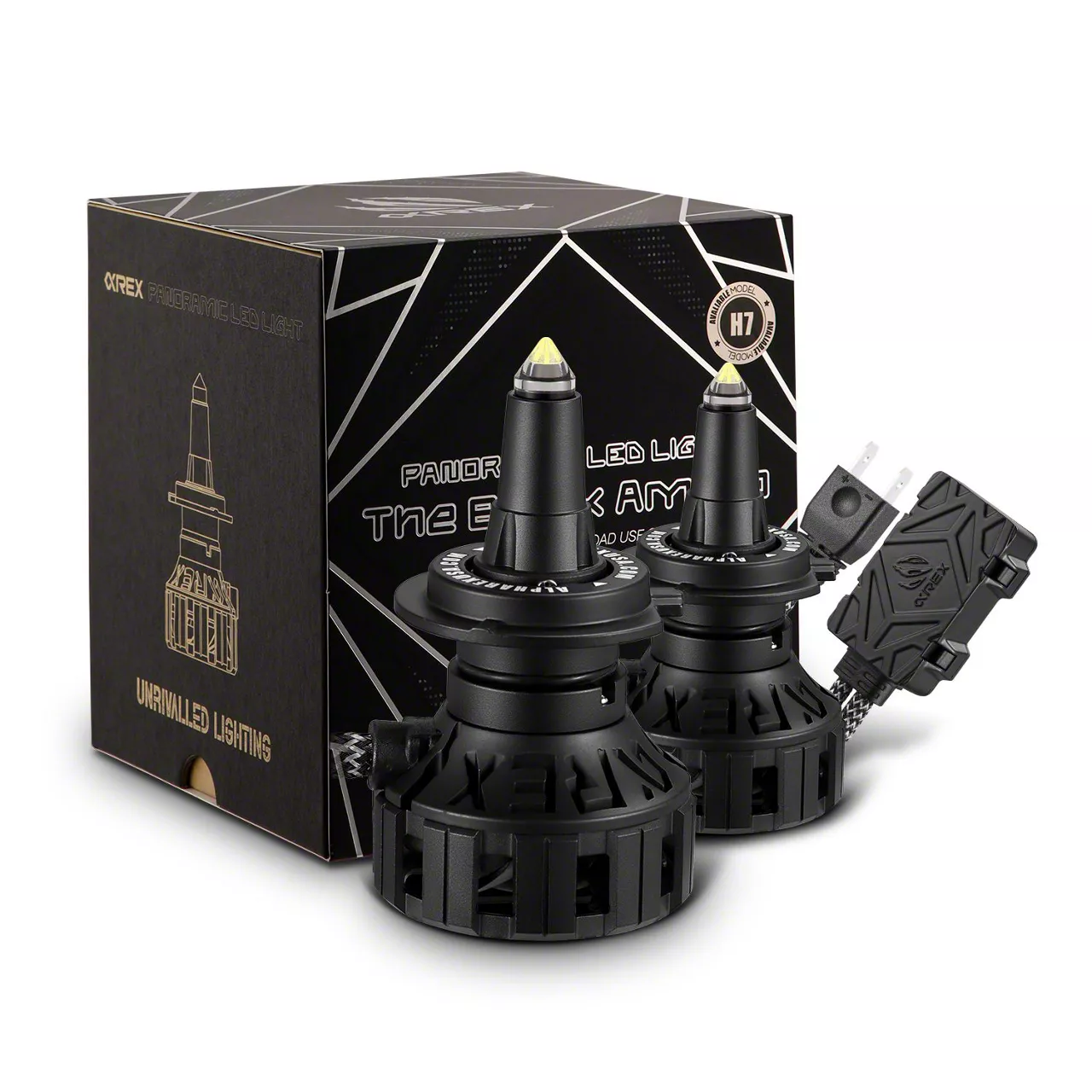 AlphaRex Black Ammo Panoramic LED Headlight Bulbs; Low Beam; H11 (15-23 F-150 w/ Factory Halogen Headlights)