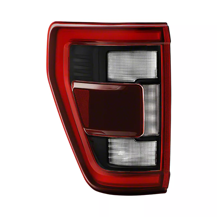 Black Appearance Package OE Style LED Tail Light; Chrome Housing; Red/Clear Lens; Driver Side (21-23 F-150 w/ Factory LED BLIS Tail Lights)