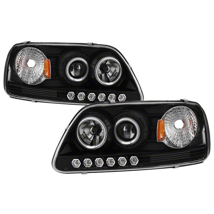 CCFL Halo Projector Headlights; Black Housing; Clear Lens (97-03 F-150)