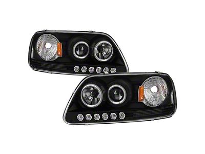 CCFL Halo Projector Headlights; Black Housing; Clear Lens (97-03 F-150)