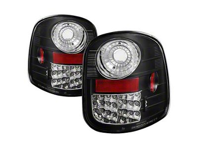 LED Tail Lights; Black Housing; Clear Lens (97-03 F-150 Flareside; 01-03 F-150 SuperCrew)