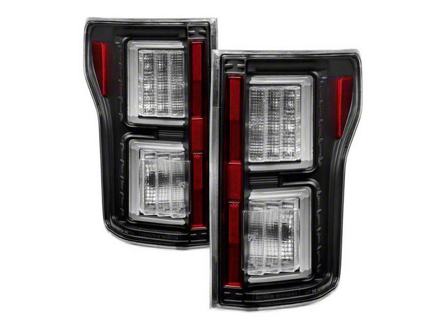 Light Bar LED Tail Lights; Black Housing; Clear Lens (15-17 F-150 w/ Factory Halogen Non-BLIS Tail Lights)