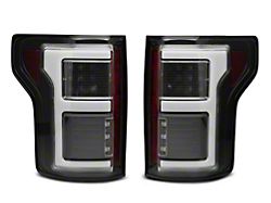 Light Bar LED Tail Lights; Black Housing; Clear Lens (15-17 F-150 w/ Factory LED BLIS Tail Lights)