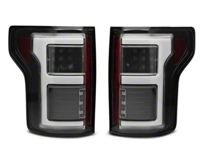 Light Bar LED Tail Lights; Black Housing; Clear Lens (15-17 F-150 w/ Factory LED BLIS Tail Lights)