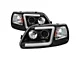 Light Bar Projector Headlights; Black Housing; Clear Lens (97-03 F-150)