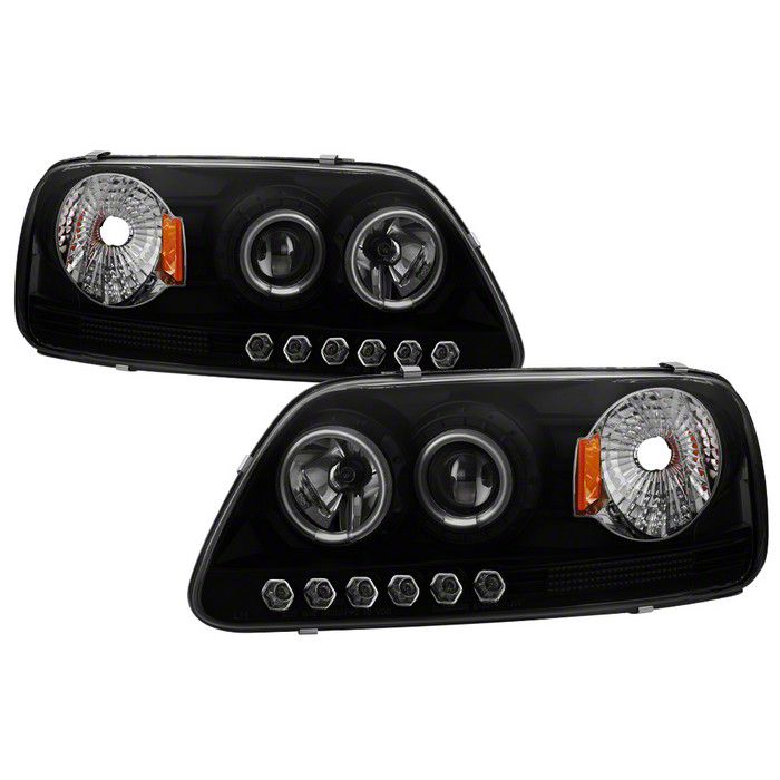 CCFL Halo Projector Headlights; Black Housing; Smoked Lens (97-03 F-150)