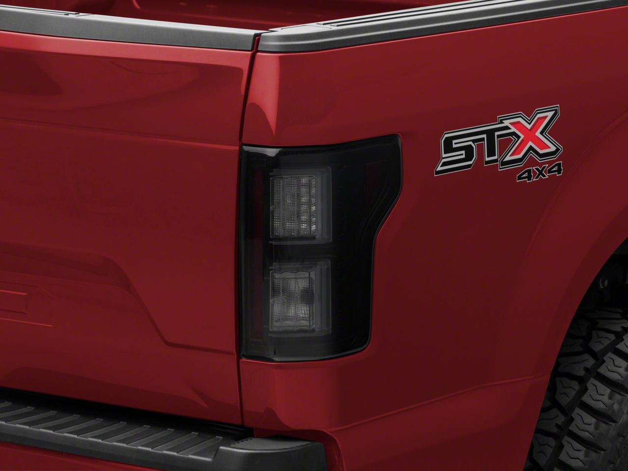 F150 Light Bar LED Tail Lights; Black Housing; Smoked Lens (1820 F