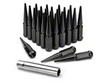 Black Spiked Lug Nuts; M14x1.5; Set of 24 (04-25 F-150)