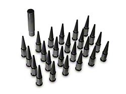 Black Spiked Lug Nuts; M14x1.5; Set of 24 (04-25 F-150)