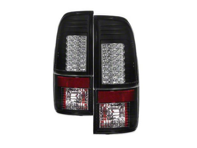 Version 2 LED Tail Lights; Black Housing; Clear Lens (97-03 F-150 Styleside Regular Cab, SuperCab)