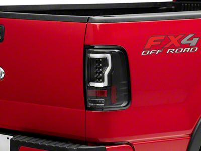 Version 2 Light Bar LED Tail Lights; Black Housing; Clear Lens (04-08 F-150 Styleside)