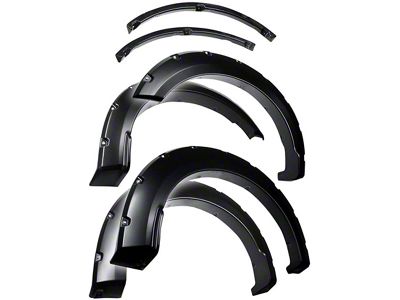 Bolt-Riveted Style Fender Flares; Smooth Matte Black (18-20 F-150, Excluding Raptor)