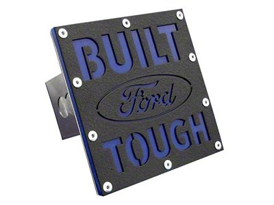 Built Ford Tough Class III Hitch Cover; Rugged Black (Universal; Some Adaptation May Be Required)