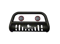 Bull Bar with 5.30-Inch Red Round Flood LED Lights; Textured Black (04-25 F-150, Excluding Powerstroke & Raptor)