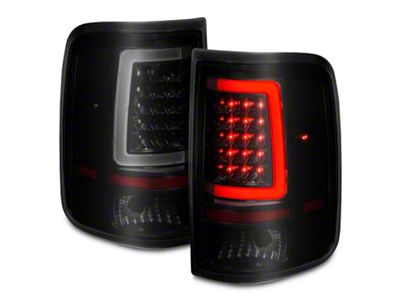 C-Light Bar Style LED Tail Lights; Black Housing; Smoked Lens (04-06 F-150 Styleside)
