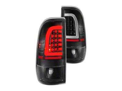 C-Light Bar Style LED Tail Lights; Black Housing; Clear Lens (97-03 F-150 Styleside Regular Cab, SuperCab)