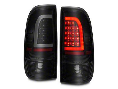 C-Light Bar Style LED Tail Lights; Black Housing; Smoked Lens (97-03 F-150 Styleside Regular Cab, SuperCab)