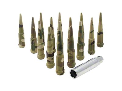 Camo Spike Lug Nut Kit; 14mm x 1.5; Set of 24 (15-24 F-150)