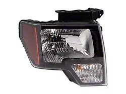 CAPA Replacement Headlight; Black Housing; Clear Lens; Passenger Side (09-14 F-150 w/ Factory Halogen Headlights)
