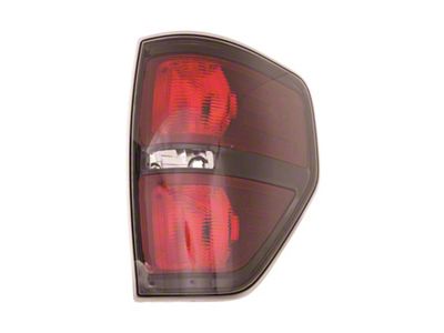 CAPA Replacement Tail Light; Chrome Housing; Red Lens; Passenger Side (09-14 F-150 Styleside)