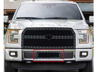 Carbon Steel Rivet Lower Grille Insert; Black (15-17 F-150, Excluding Raptor)