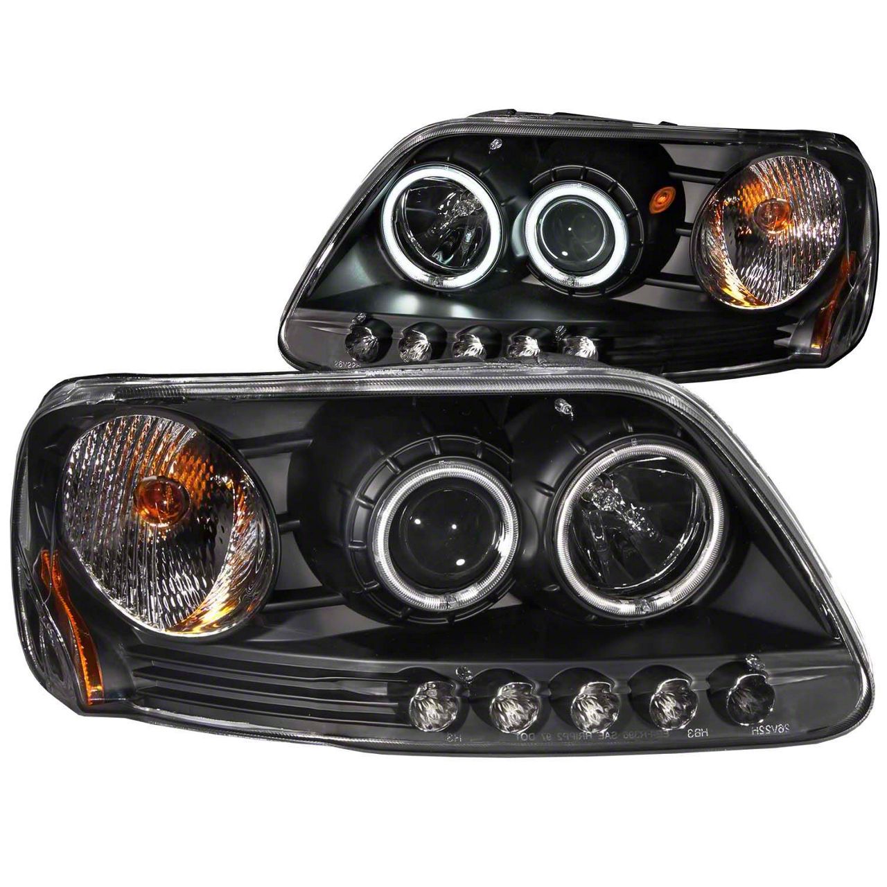 CCFL Halo Projector Headlights; Black Housing; Clear Lens (97-03 F-150)