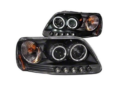 CCFL Halo Projector Headlights; Black Housing; Clear Lens (97-03 F-150)