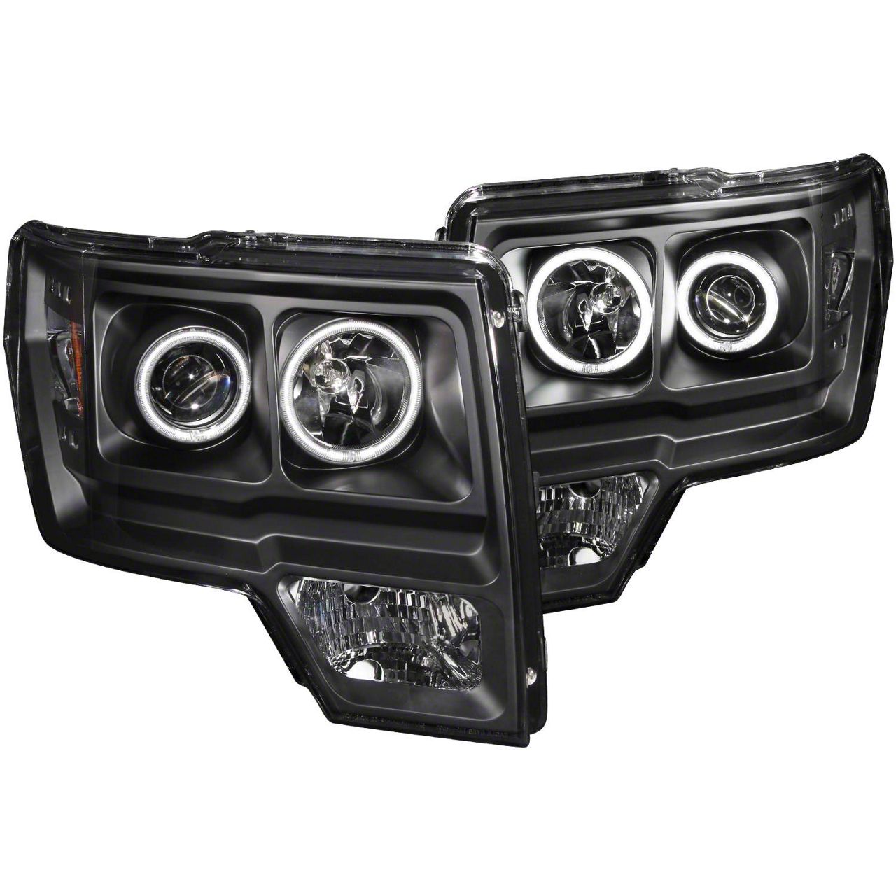 CCFL Halo Projector Headlights; Black Housing; Clear Lens (09-14 F-150 w/ Factory Halogen Headlights)