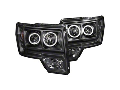 CCFL Halo Projector Headlights; Black Housing; Clear Lens (09-14 F-150 w/ Factory Halogen Headlights)