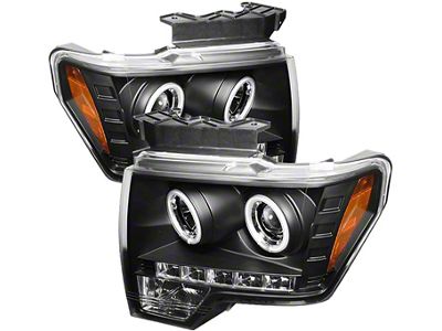 CCFL Projector Headlights; Black Housing; Clear Lens (09-14 F-150 w/ Factory Halogen Headlights)