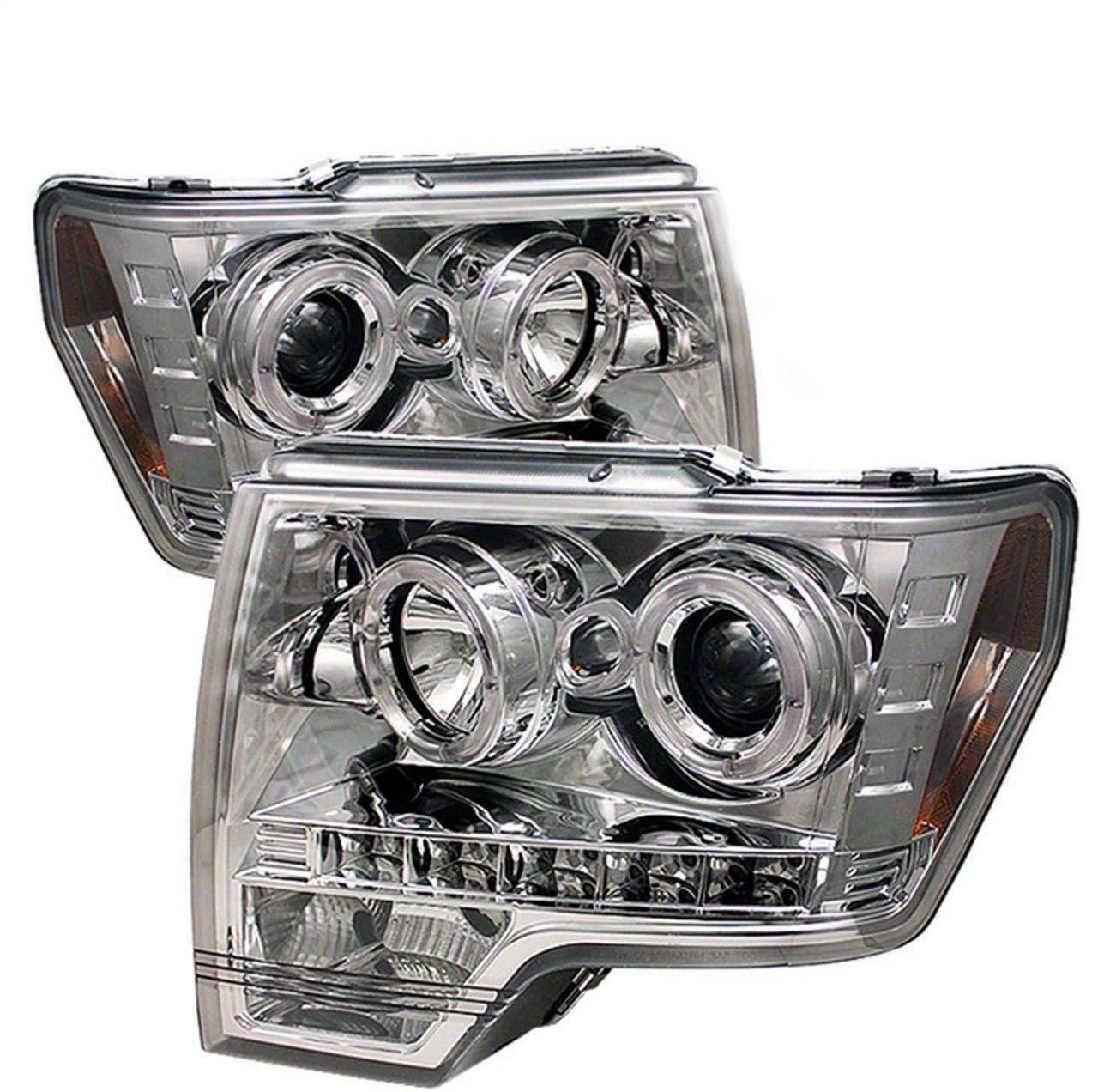 CCFL Projector Headlights; Chrome Housing; Clear Lens (09-14 F-150 w/ Factory Halogen Headlights)