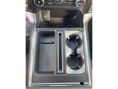 Center Console Accent Trim; Domed Carbon Fiber (21-24 F-150)