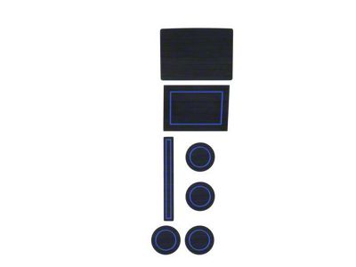 Center Console Cup Holder Inserts; Black/Blue (17-25 F-150 w/ Bucket Seats & Center Console Shifter)