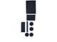 Center Console Cup Holder Inserts; Black/Blue (17-24 F-150 w/ Bucket Seats, Steering Column Shifter & w/o Center Dash Speaker)