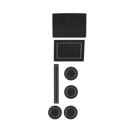 Center Console Cup Holder Inserts; Black/Gray (17-24 F-150 w/ Bucket Seats & Center Console Shifter)