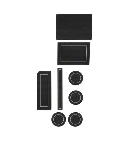 Center Console Cup Holder Inserts; Black/Gray (17-24 F-150 w/ Bucket Seats & Steering Column Shifter)
