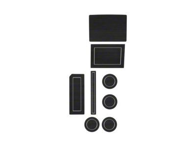 Center Console Cup Holder Inserts; Black/Gray (17-25 F-150 w/ Bucket Seats & Steering Column Shifter)