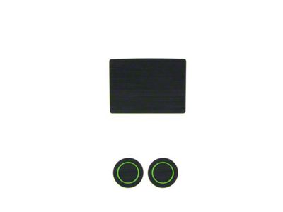 Center Console Cup Holder Inserts; Black/Green (17-25 F-150 w/ Bench Seat)