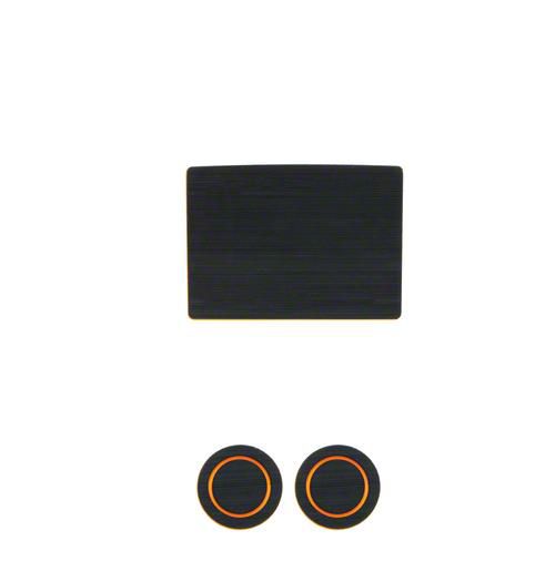Center Console Cup Holder Inserts; Black/Orange (17-24 F-150 w/ Bench Seat)