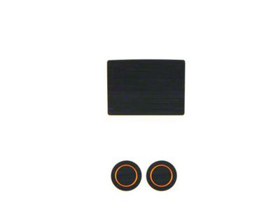 Center Console Cup Holder Inserts; Black/Orange (17-24 F-150 w/ Bench Seat)