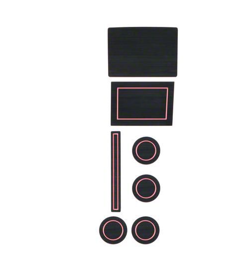 Center Console Cup Holder Inserts; Black/Pink (17-24 F-150 w/ Bucket Seats & Center Console Shifter)