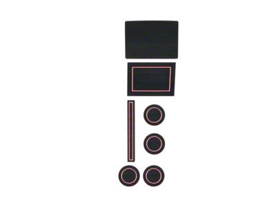 Center Console Cup Holder Inserts; Black/Pink (17-25 F-150 w/ Bucket Seats & Center Console Shifter)