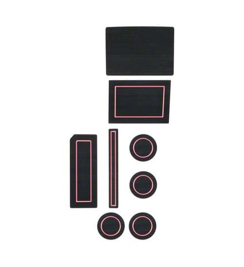Center Console Cup Holder Inserts; Black/Pink (17-24 F-150 w/ Bucket Seats & Steering Column Shifter)
