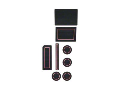 Center Console Cup Holder Inserts; Black/Pink (17-25 F-150 w/ Bucket Seats & Steering Column Shifter)