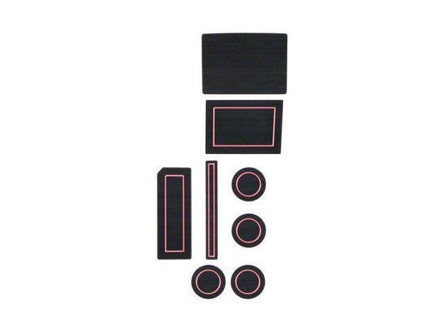 Center Console Cup Holder Inserts; Black/Pink (17-24 F-150 w/ Bucket Seats & Steering Column Shifter)