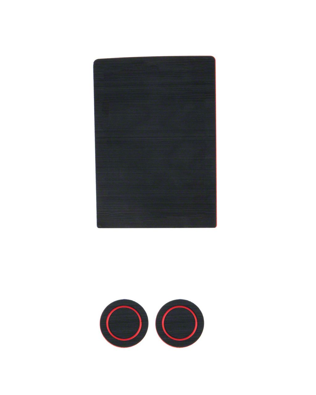 Center Console Cup Holder Inserts; Black/Red (17-24 F-150 w/ Bench Seat & w/o Center Dash Speaker)
