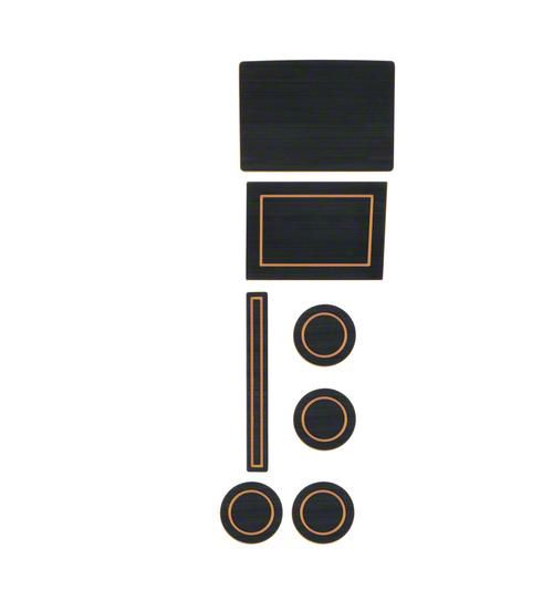 Center Console Cup Holder Inserts; Black/Tan (17-24 F-150 w/ Bucket Seats & Center Console Shifter)
