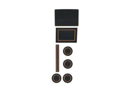 Center Console Cup Holder Inserts; Black/Tan (17-25 F-150 w/ Bucket Seats & Center Console Shifter)