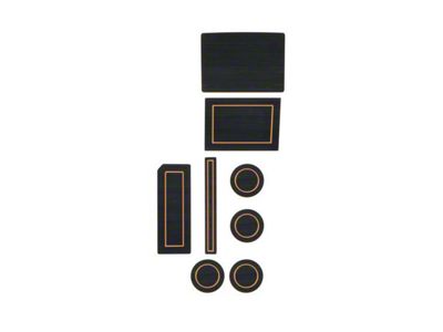 Center Console Cup Holder Inserts; Black/Tan (17-25 F-150 w/ Bucket Seats & Steering Column Shifter)